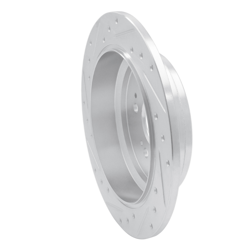 Honda Odyssey Brake Rotor (1) - Rear Right - R1 Concepts - Drilled & Slotted - Silver - `05-`10